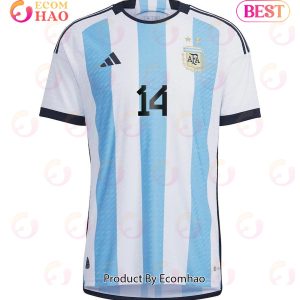 Argentina National Team 2022 23 Enzo Fernandez #14 Home Men Jersey BlueWhite