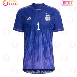 Argentina National Team 2022 23 Geronimo Rulli #1 Away Men Jersey Purple