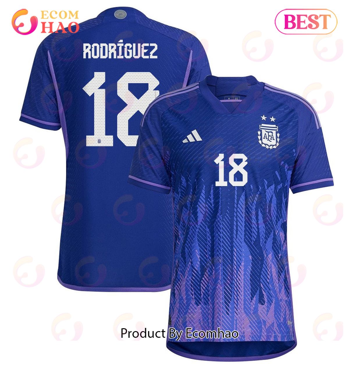 Argentina National Team 2022 23 Guido Rodriguez #18 Away Men Jersey Purple