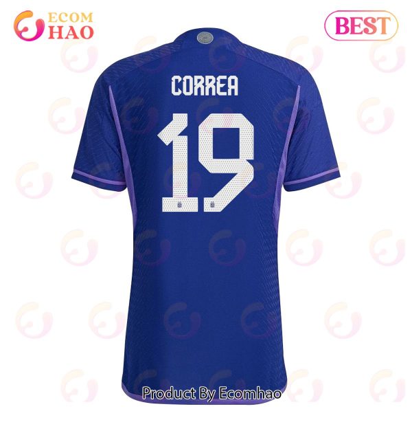 Argentina National Team 2022 23 Joaquin Correa #19 Away Men Jersey Purple