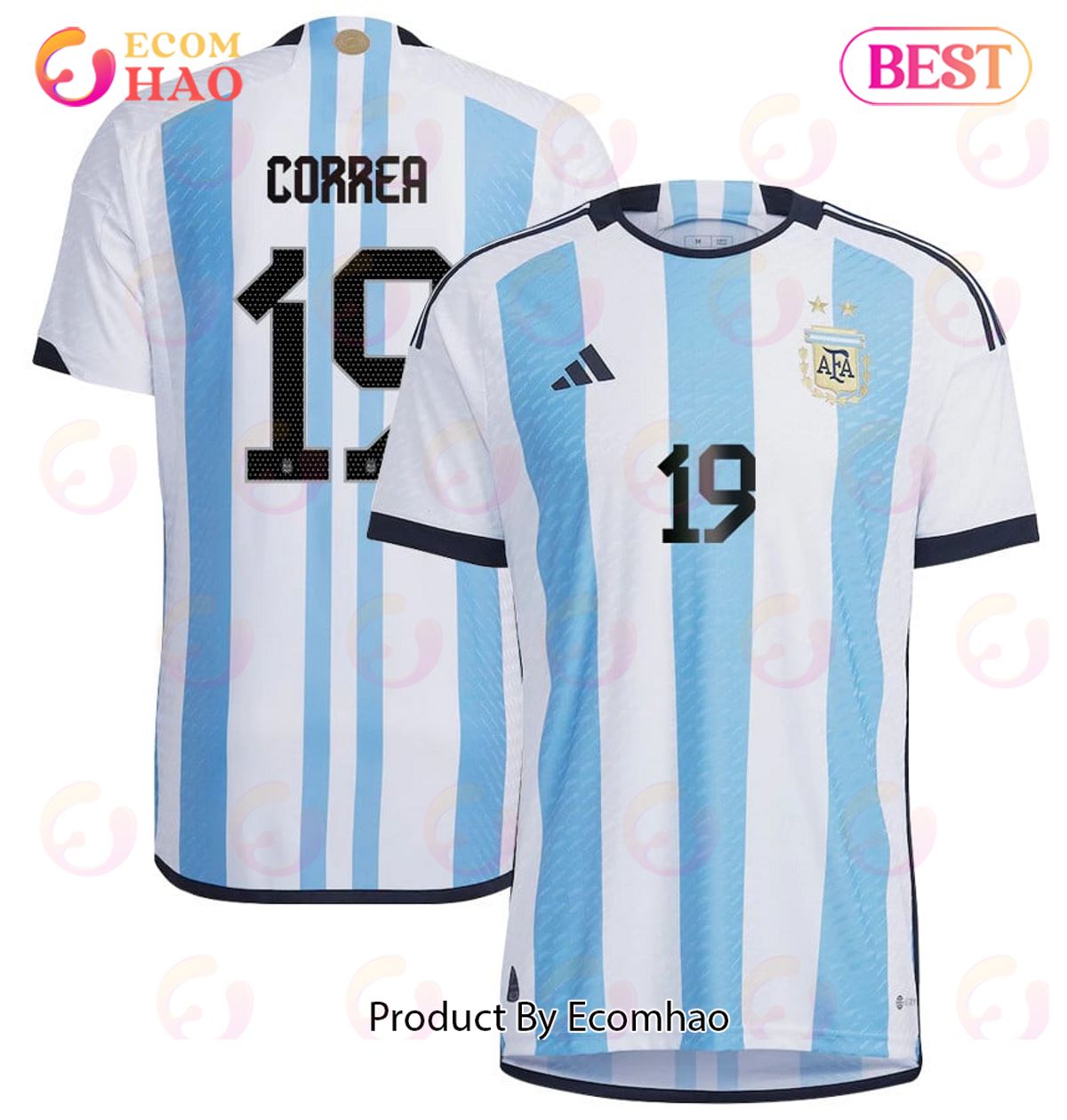 Argentina National Team 2022 23 Joaquin Correa #19 Home Men Jersey BlueWhite