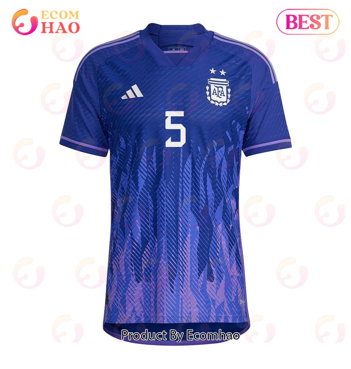 Argentina National Team 2022 23 Leandro Paredes #5 Away Men Jersey Purple