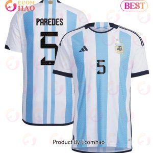 Argentina National Team 2022 23 Leandro Paredes #5 Home Men Jersey BlueWhite