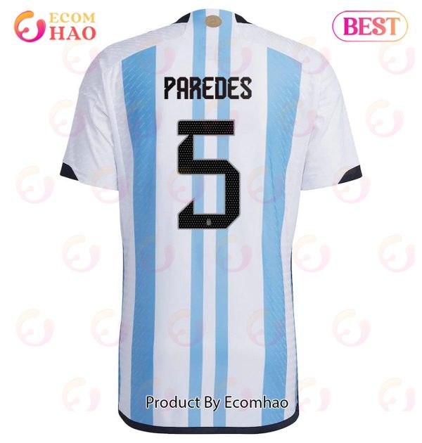 Argentina National Team 2022 23 Leandro Paredes #5 Home Men Jersey BlueWhite