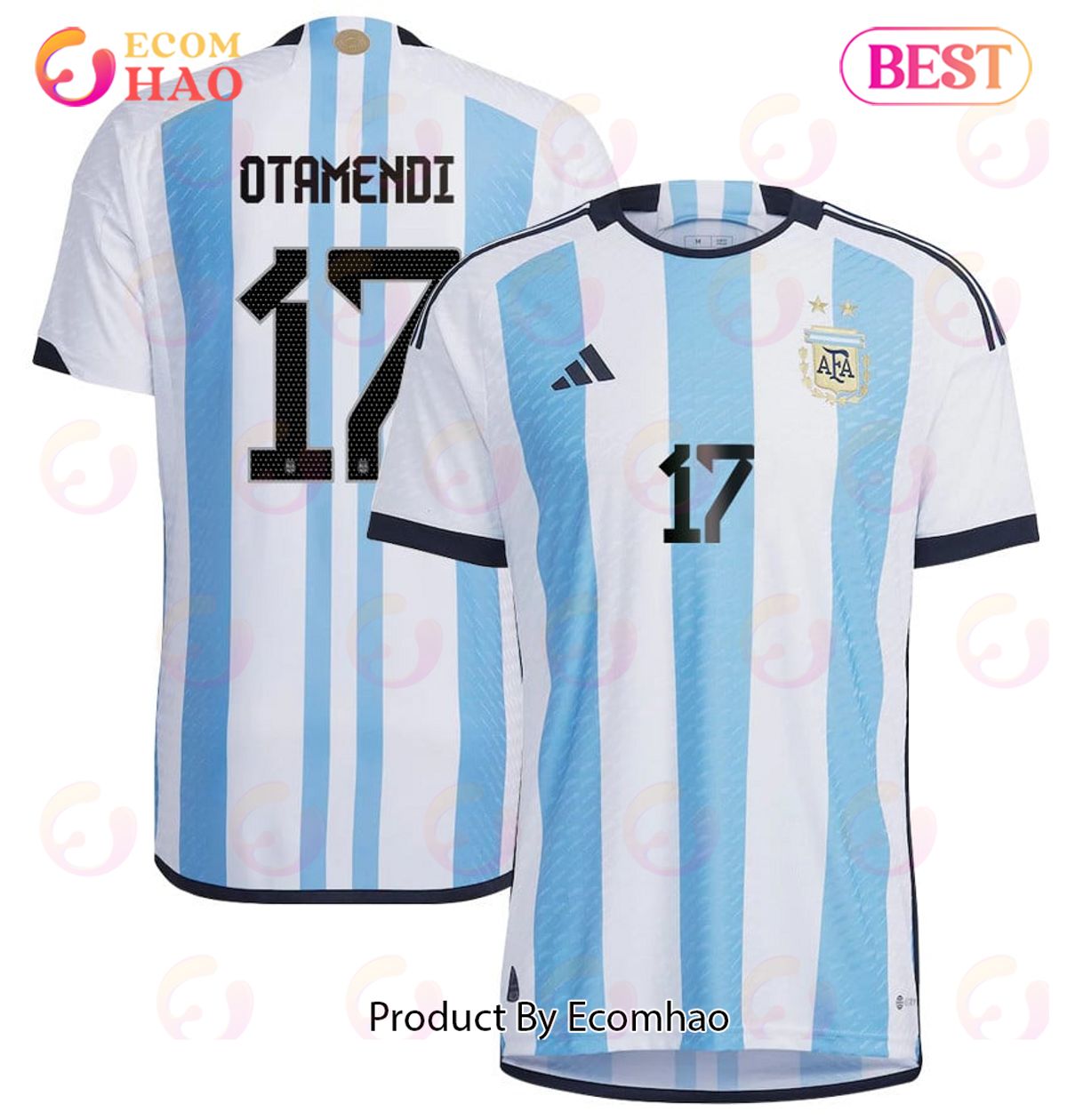 Argentina National Team 2022 23 Nicolas Otamendi #17 Home Men Jersey BlueWhite