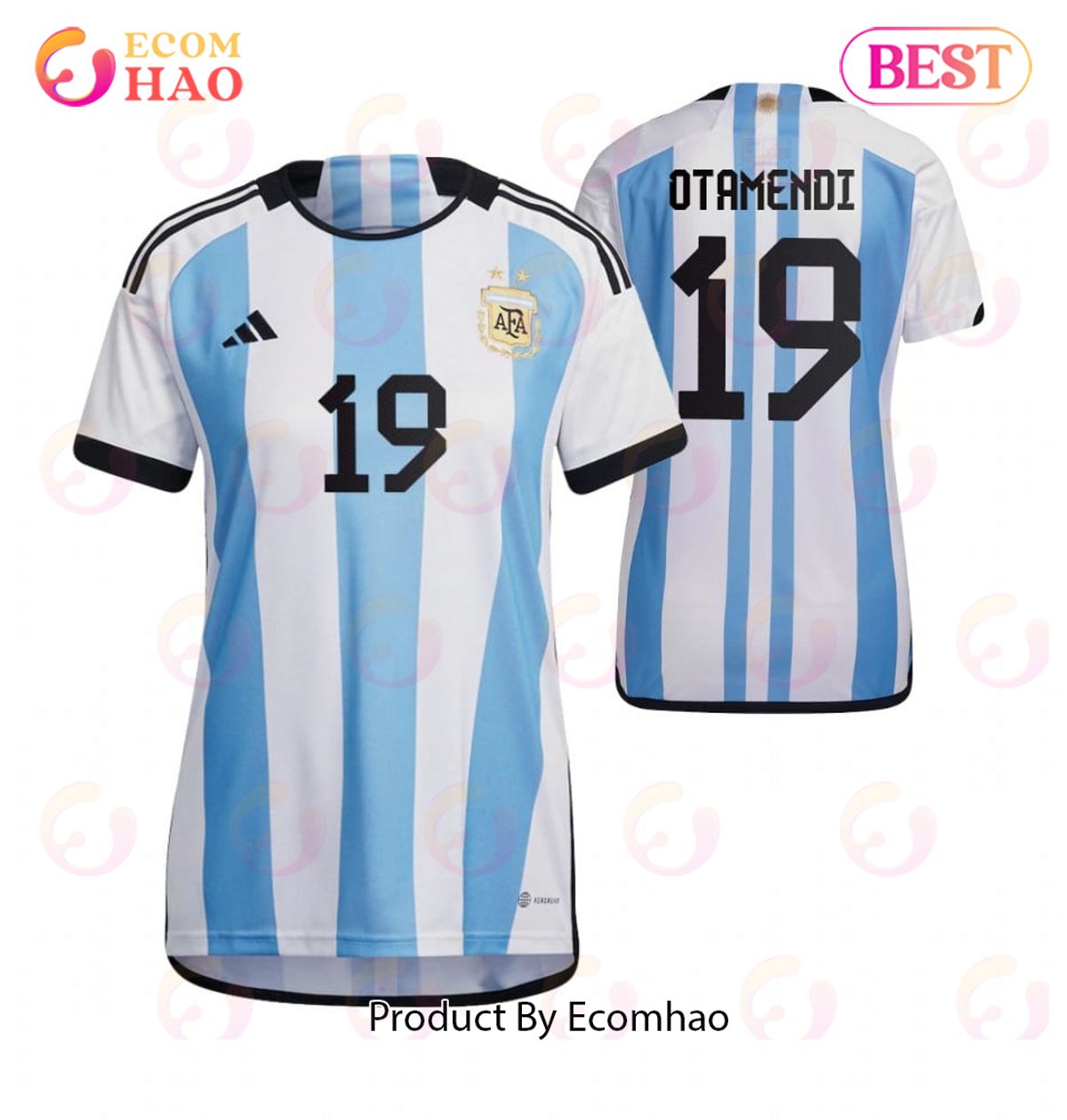 Argentina National Team 2022 23 Nicolas Otamendi #19 Home Women Jersey