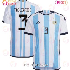 Argentina National Team 2022 23 Nicolas Tagliafico #3 Home Men Jersey BlueWhite