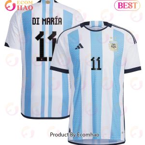 Argentina National Team 2022 23 Qatar World Cup AAngel Di Mariaa #11 White Home Men Jersey New