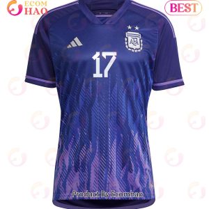 Argentina National Team 2022 23 Qatar World Cup Alejandro Gomez #17 Away Women Jersey Dark Blue, Light Purple