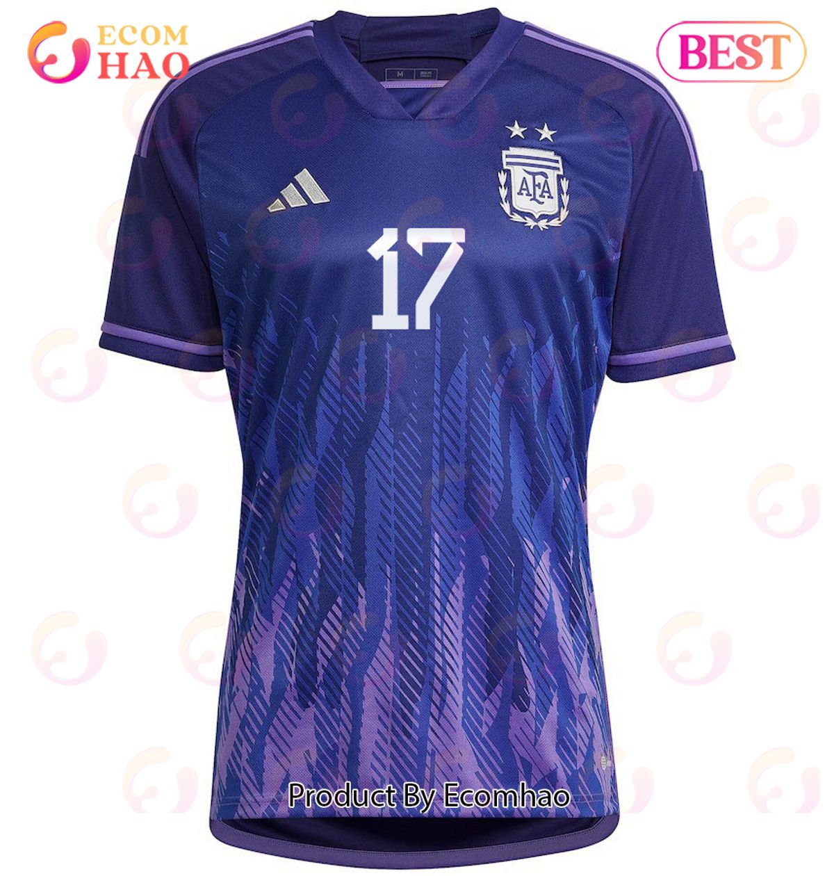 Argentina National Team 2022 23 Qatar World Cup Alejandro Gomez #17 Away Women Jersey Dark Blue, Light Purple