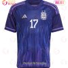 Argentina National Team 2022 23 Qatar World Cup Alejandro Gomez #17 White Home Men Jersey New