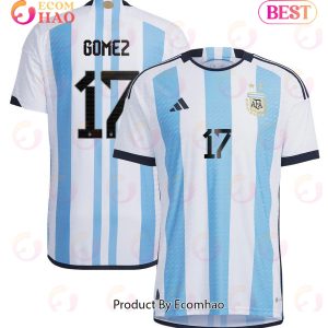 Argentina National Team 2022 23 Qatar World Cup Alejandro Gomez #17 White Home Men Jersey New