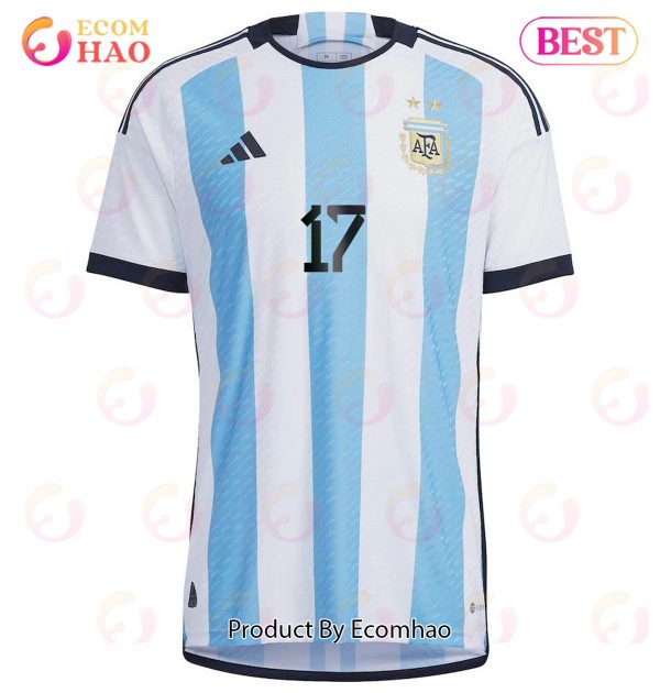 Argentina National Team 2022 23 Qatar World Cup Alejandro Gomez #17 White Home Men Jersey New