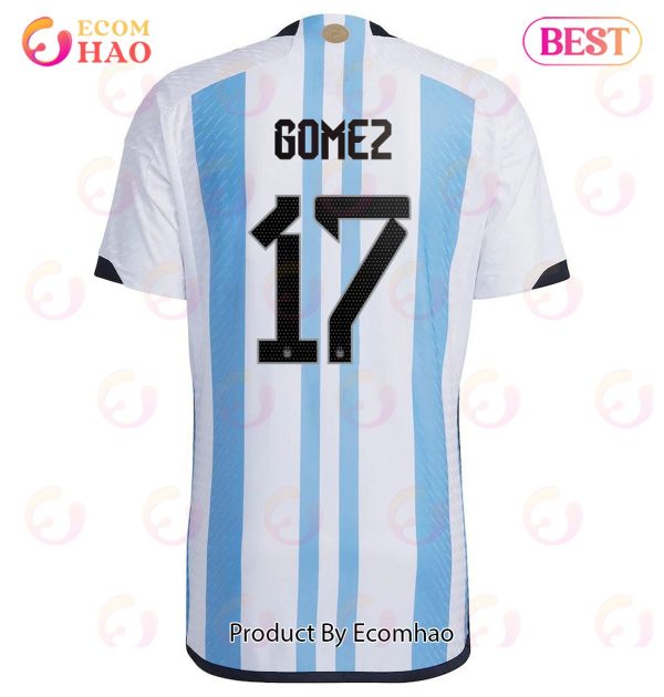 Argentina National Team 2022 23 Qatar World Cup Alejandro Gomez #17 White Home Men Jersey New