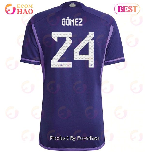 Argentina National Team 2022 23 Qatar World Cup Alejandro Gomez #24 Away Women Jersey
