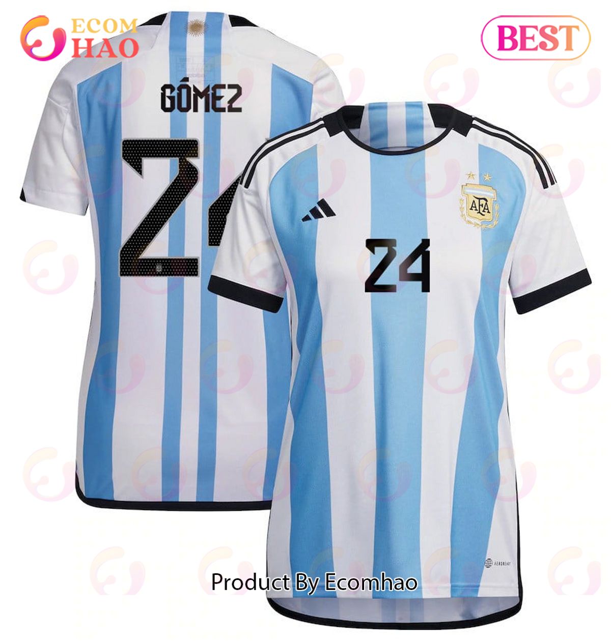 Argentina National Team 2022 23 Qatar World Cup Alejandro Gomez #24 Home Women Jersey