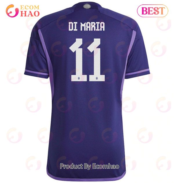 Argentina National Team 2022 23 Qatar World Cup Angel Di Maria #11 Away Women Jersey