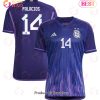 Argentina National Team 2022 23 Qatar World Cup Exequiel Palacios #14 Away Men Jersey