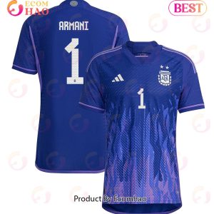 Argentina National Team 2022 23 Qatar World Cup Franco Armani #1 Away Men Jersey