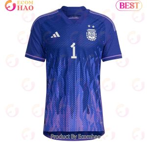 Argentina National Team 2022 23 Qatar World Cup Franco Armani #1 Away Men Jersey