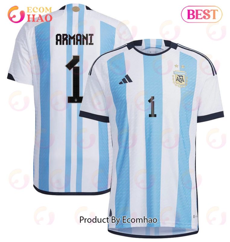 Argentina National Team 2022 23 Qatar World Cup Franco Armani #1 White Home  Men Jersey New - Ecomhao Store