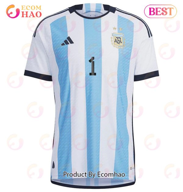 Argentina National Team 2022 23 Qatar World Cup Franco Armani #1 White Home  Men Jersey New - Ecomhao Store