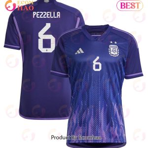 Argentina National Team 2022 23 Qatar World Cup German Pezzella #6 Away Women Jersey Argentina National Team 2022 23 Qatar World Cup German Pezzella #6 Away Women Jersey
