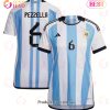 Argentina National Team 2022 23 Qatar World Cup German Pezzella #6 White Home Men Jersey New