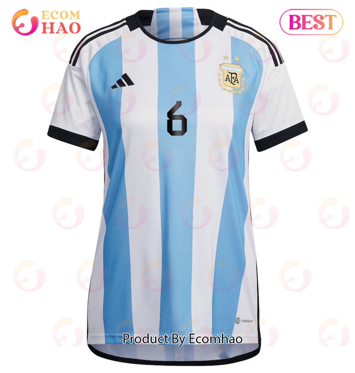 Argentina National Team 2022 23 Qatar World Cup German Pezzella #6 Home Women Jersey