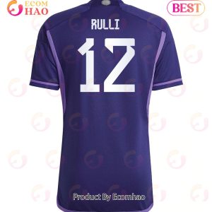 Argentina National Team 2022 23 Qatar World Cup Geronimo Rulli #12 Away Women Jersey Dark Blue, Light Purple Argentina National Team 2022 23 Qatar World Cup Geronimo Rulli #12 Away Women Jersey Dark Blue, Light Purple