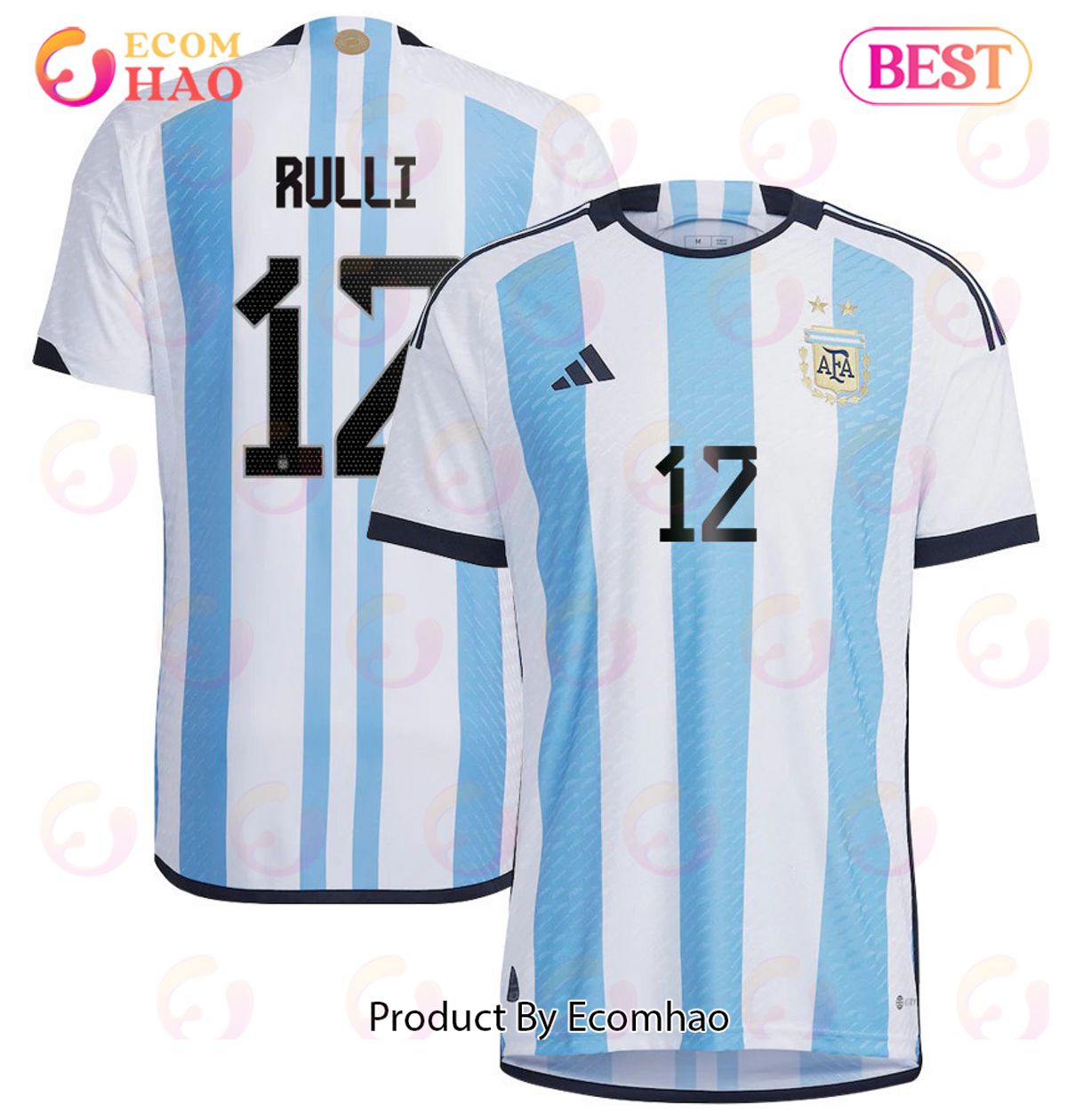 Argentina National Team 2022 23 Qatar World Cup Geronimo Rulli #12 White Home Men Jersey New