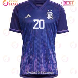 Argentina National Team 2022 23 Qatar World Cup Giovani Lo Celso #20 Away Women Jersey Dark Blue, Light Purple Argentina National Team 2022 23 Qatar World Cup Giovani Lo Celso #20 Away Women Jersey Dark Blue, Light Purple