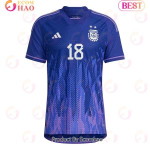 Argentina National Team 2022 23 Qatar World Cup Guido Rodriguez #18 Away Men Jersey Argentina National Team 2022 23 Qatar World Cup Guido Rodriguez #18 Away Men Jersey