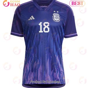 Argentina National Team 2022 23 Qatar World Cup Guido Rodriguez #18 Away Women Jersey Argentina National Team 2022 23 Qatar World Cup Guido Rodriguez #18 Away Women Jersey