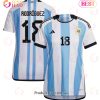 Argentina National Team 2022 23 Qatar World Cup Guido Rodriguez #18 Away Youth Jersey Dark Blue, Light Purple