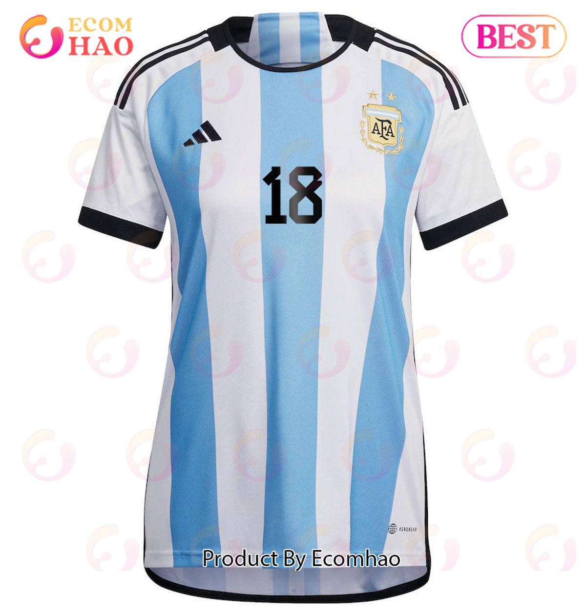 Argentina National Team 2022 23 Qatar World Cup Guido Rodriguez #18 Home Women Jersey