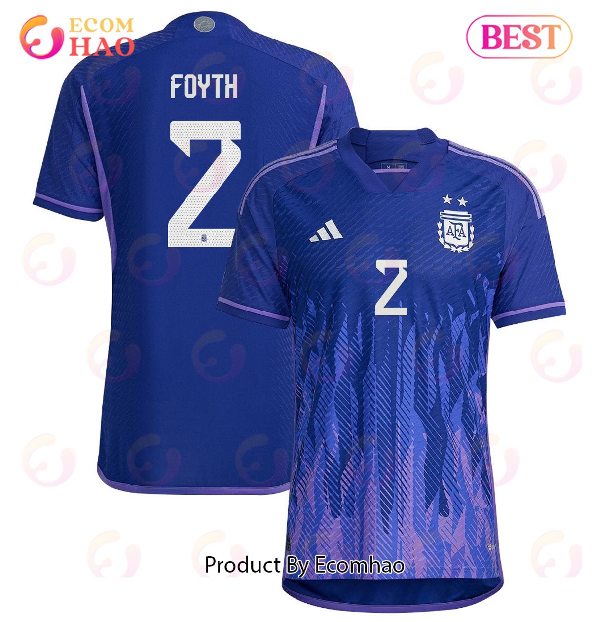 Argentina National Team 2022 23 Qatar World Cup Juan Foyth #2 Away Men Jersey