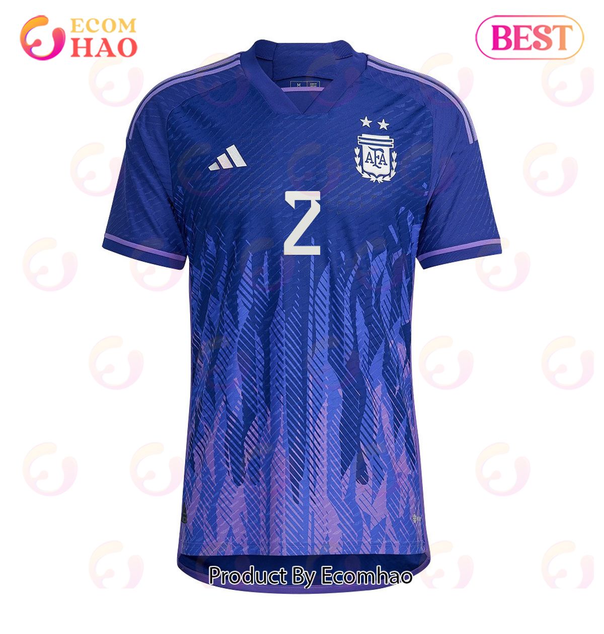 Argentina National Team 2022 23 Qatar World Cup Juan Foyth #2 Away Men Jersey