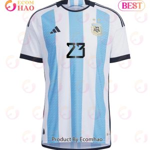 Argentina National Team 2022 23 Qatar World Cup Juan Musso #23 White Home Men Jersey New