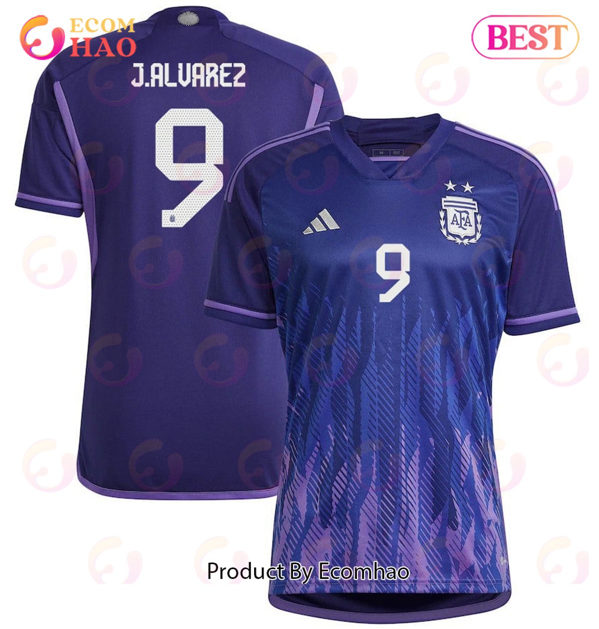 Argentina National Team 2022 23 Qatar World Cup Julian Alvarez #9 Away Women Jersey