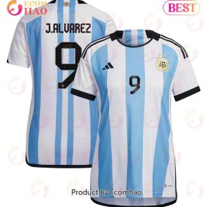 Argentina National Team 2022 23 Qatar World Cup Julian Alvarez #9 Home Women Jersey