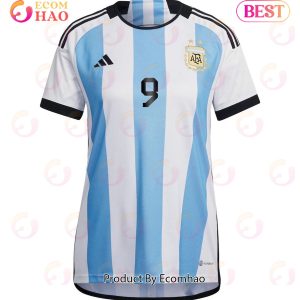 Argentina National Team 2022 23 Qatar World Cup Julian Alvarez #9 Home Women Jersey