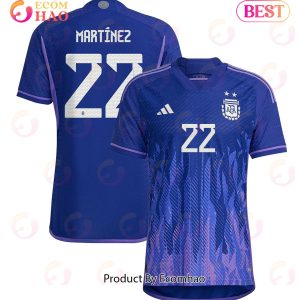 Argentina National Team 2022 23 Qatar World Cup Lautaro Martinez #22 Away Men Jersey