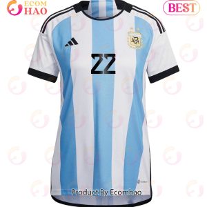 Argentina National Team 2022 23 Qatar World Cup Lautaro Martinez #22 Home Women Jersey