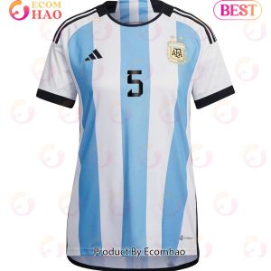 Argentina National Team 2022 23 Qatar World Cup Leandro Paredes #5 Home Women Jersey