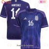 Argentina National Team 2022 23 Qatar World Cup Lisandro Martinez #16 Away Women Jersey Dark Blue, Light Purple