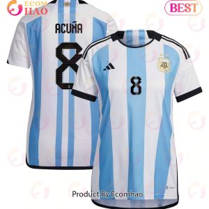 Argentina National Team 2022 23 Qatar World Cup Marcos Acuna #8 Home Women Jersey