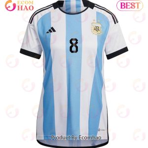 Argentina National Team 2022 23 Qatar World Cup Marcos Acuna #8 Home Women Jersey
