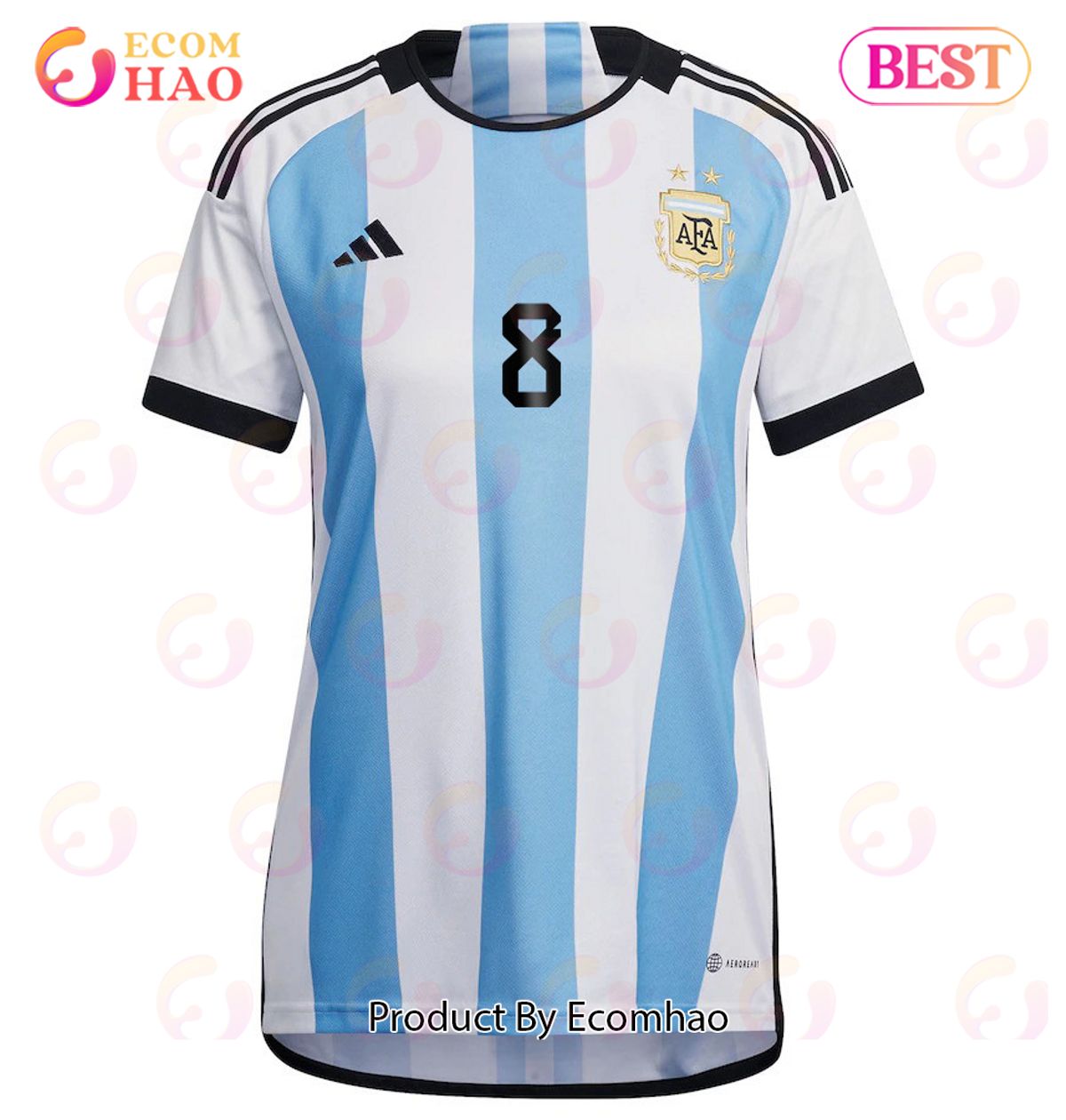 Argentina National Team 2022 23 Qatar World Cup Marcos Acuna #8 Home Women Jersey