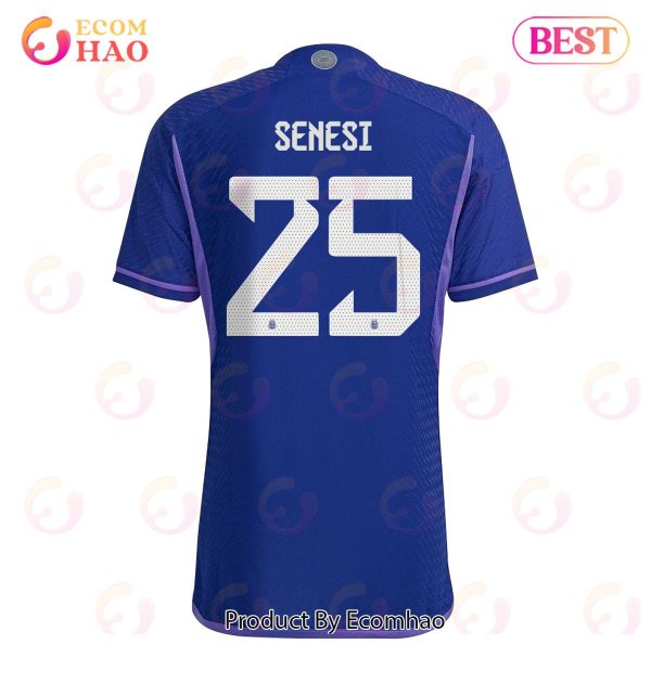 Argentina National Team 2022 23 Qatar World Cup Marcos Senesi #25 Away Men Jersey